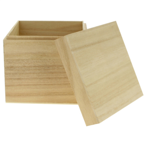 boite cube en bois